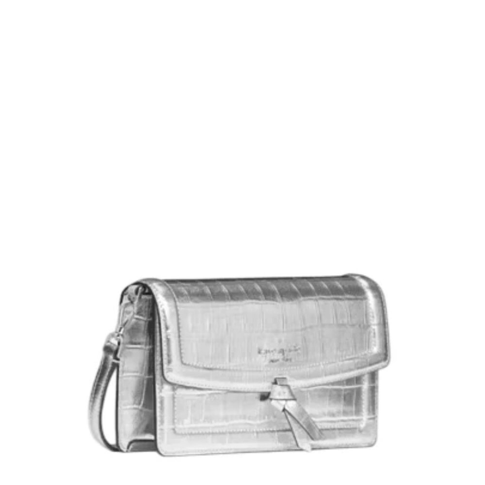 Kate Spade New York Knott Croc Embossed Mini Flap Crossbody 4 pc set NWT - Picture 4 of 12